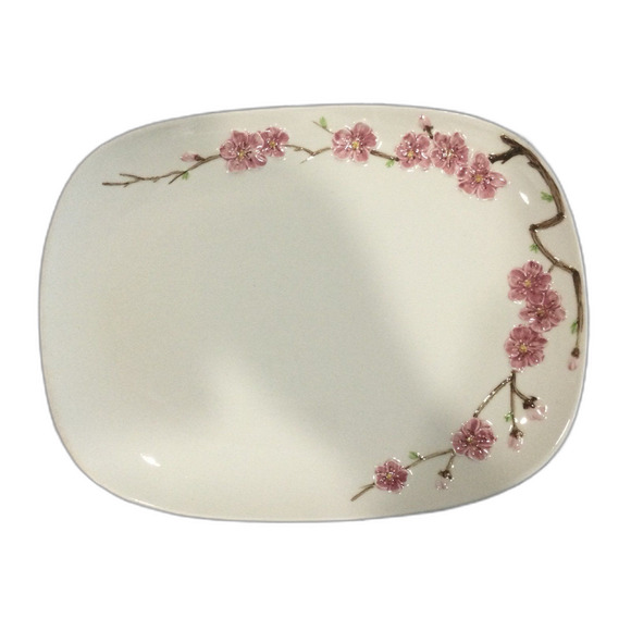 Vintage Metlox Pottery Poppytrail Peach Blossom Serving Platter 13in x 10in - Picture 2 of 6